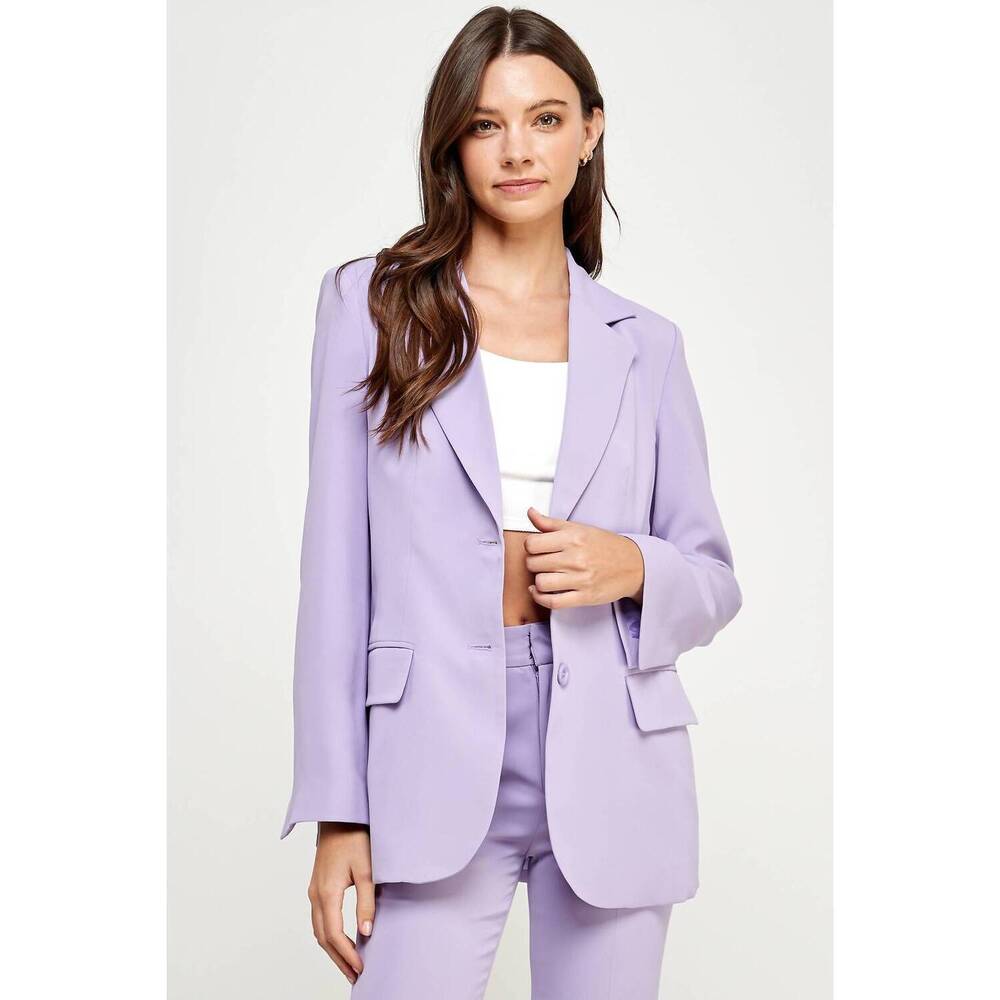 NEW ELLISON tailored long sleeve blazer in lilac